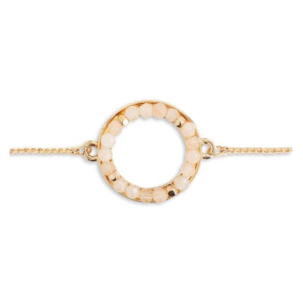 Circle Necklace - Cream/Gold