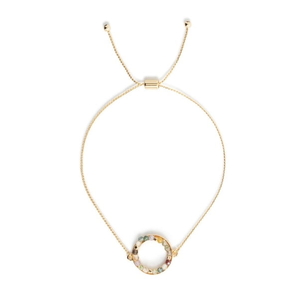 Circle Necklace - Green/Gold