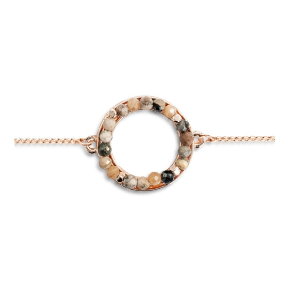 Circle Necklace - Wine/Rose Gold
