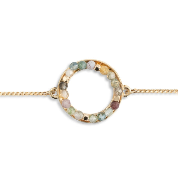 Circle Necklace Green/Gold
