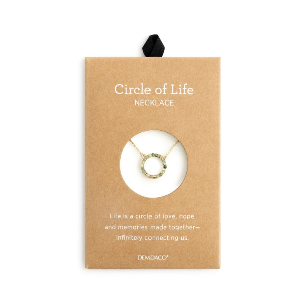 Circle of Life Necklace - Green/Gold
