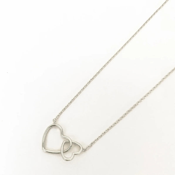 Double Heart Pendant Necklace