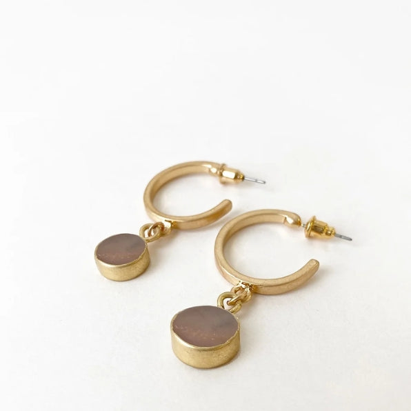 Gold Hoop with Stone
