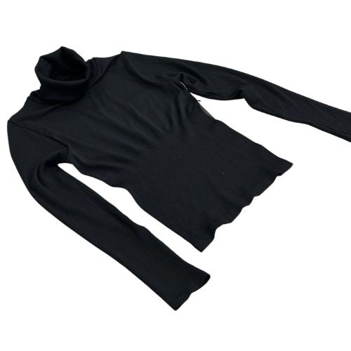 Black Fitted Ribbed Turtle Neck