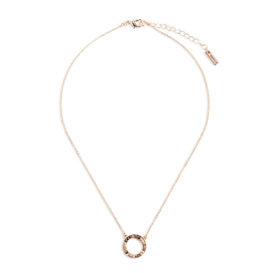 Circle Necklace - Wine/Rose Gold