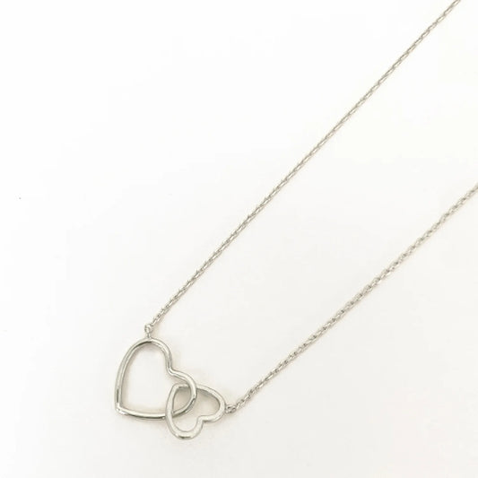 Double Heart Pendant Necklace