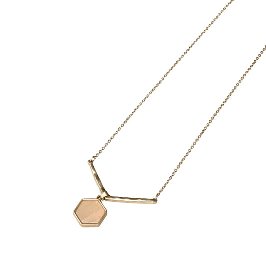 Gold Natural Stone Pendant Necklace 