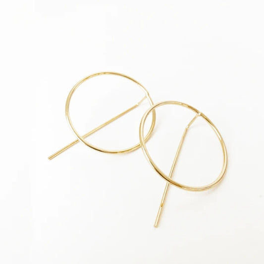 Long Hook Gold Earrings