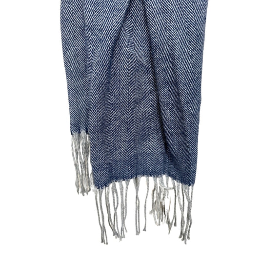 Navy Herringbone Scarf