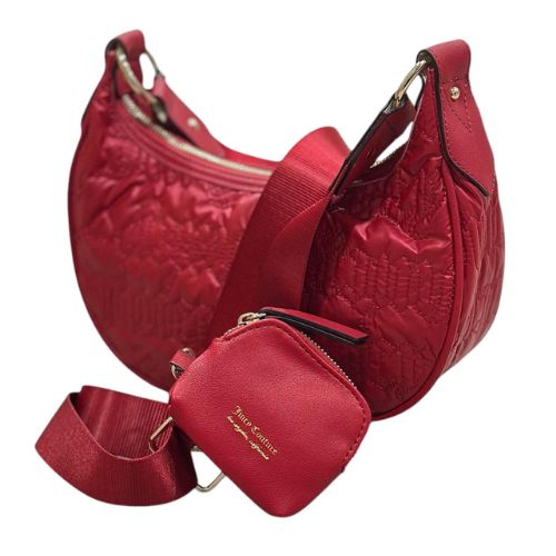 Juicy Couture Puff Half Moon Crossbody Purse, Red